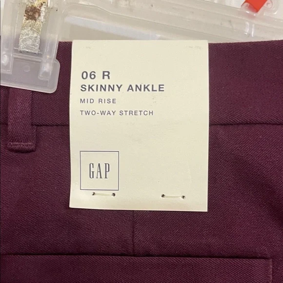 NWT GAP Women's Deep Burgundy skinny Ankle Jeans size 6 - Picture 7 of 9
